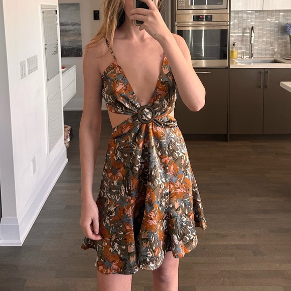 12th Tribe Satin Mini cut out artsy dress - Picture 2 of 11